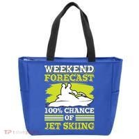 Jet Skier Lover Weekend Forcast 100% Chance Of Jet Skiing Funny Gift Tote Bag thumb 0