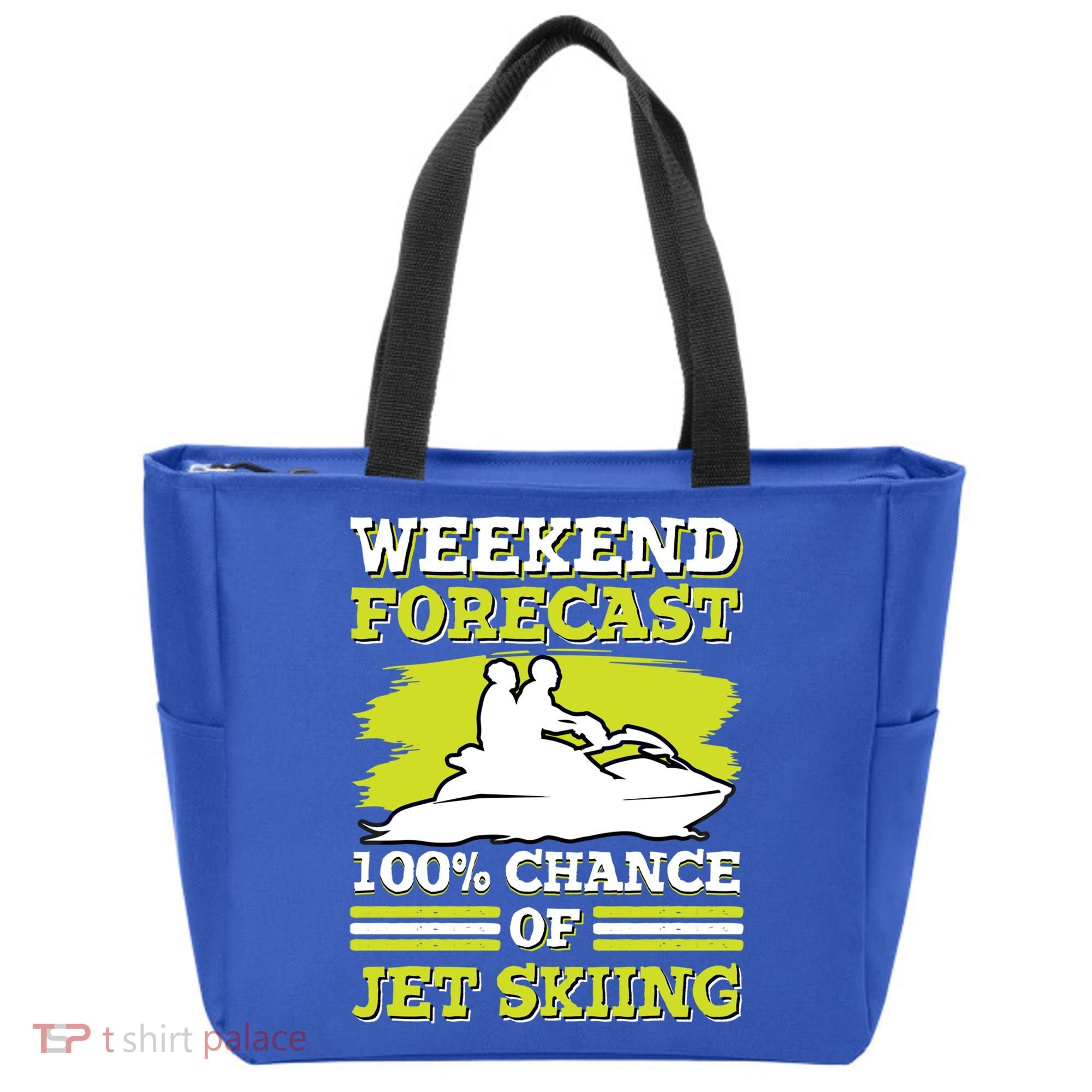Jet Skier Lover Weekend Forcast 100% Chance Of Jet Skiing Funny Gift Tote Bag