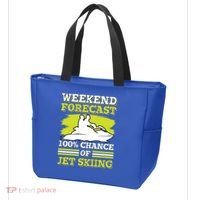Jet Skier Lover Weekend Forcast 100% Chance Of Jet Skiing Funny Gift Tote Bag thumb 3