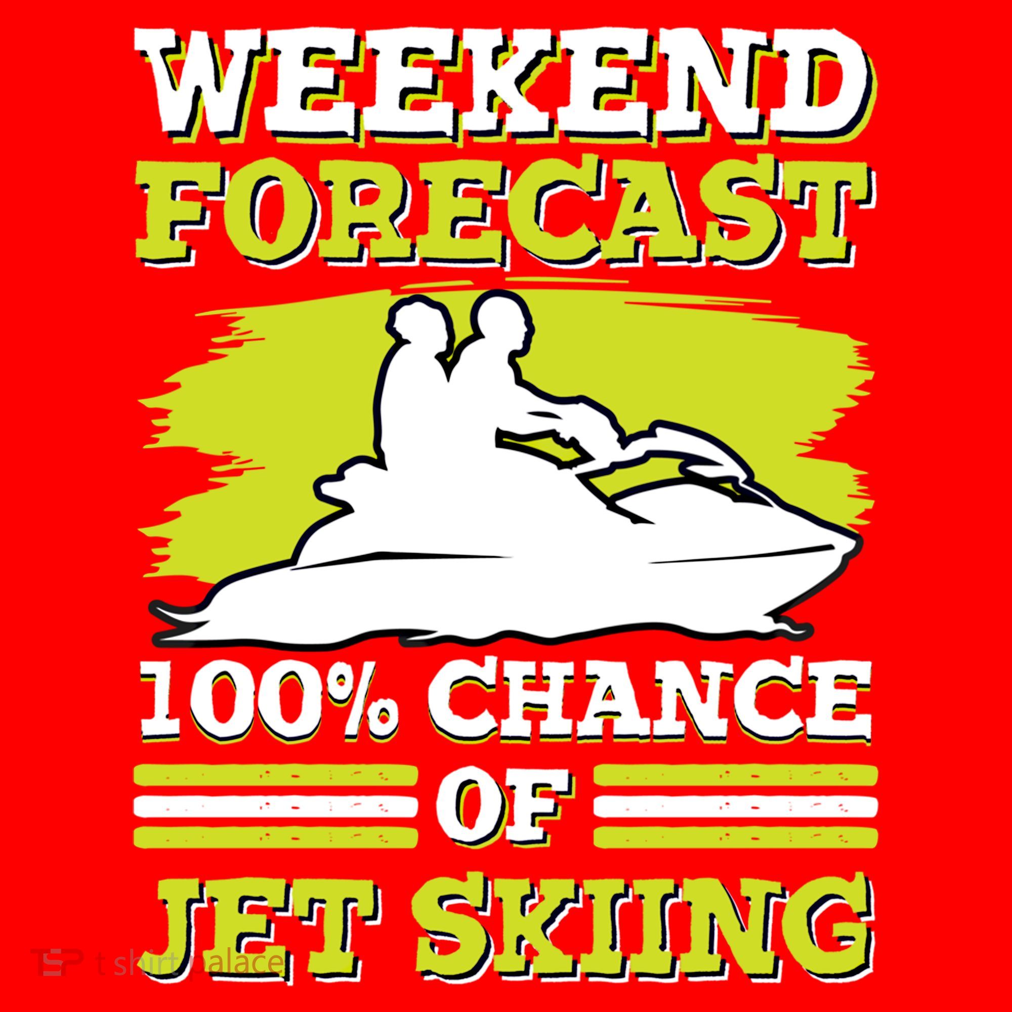 Jet Skier Lover Weekend Forcast 100% Chance Of Jet Skiing Funny Gift Santa Hat
