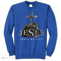 Jesus Saved My Life Christian Religious Bible Church Sweatshirt thumb 0