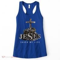 Jesus Saved My Life Christian Religious Bible Church Women's Tank Top thumb 0