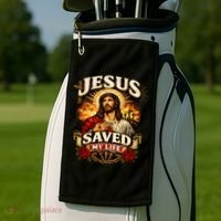 Jesus Saved My Life Golf Towel thumb 2