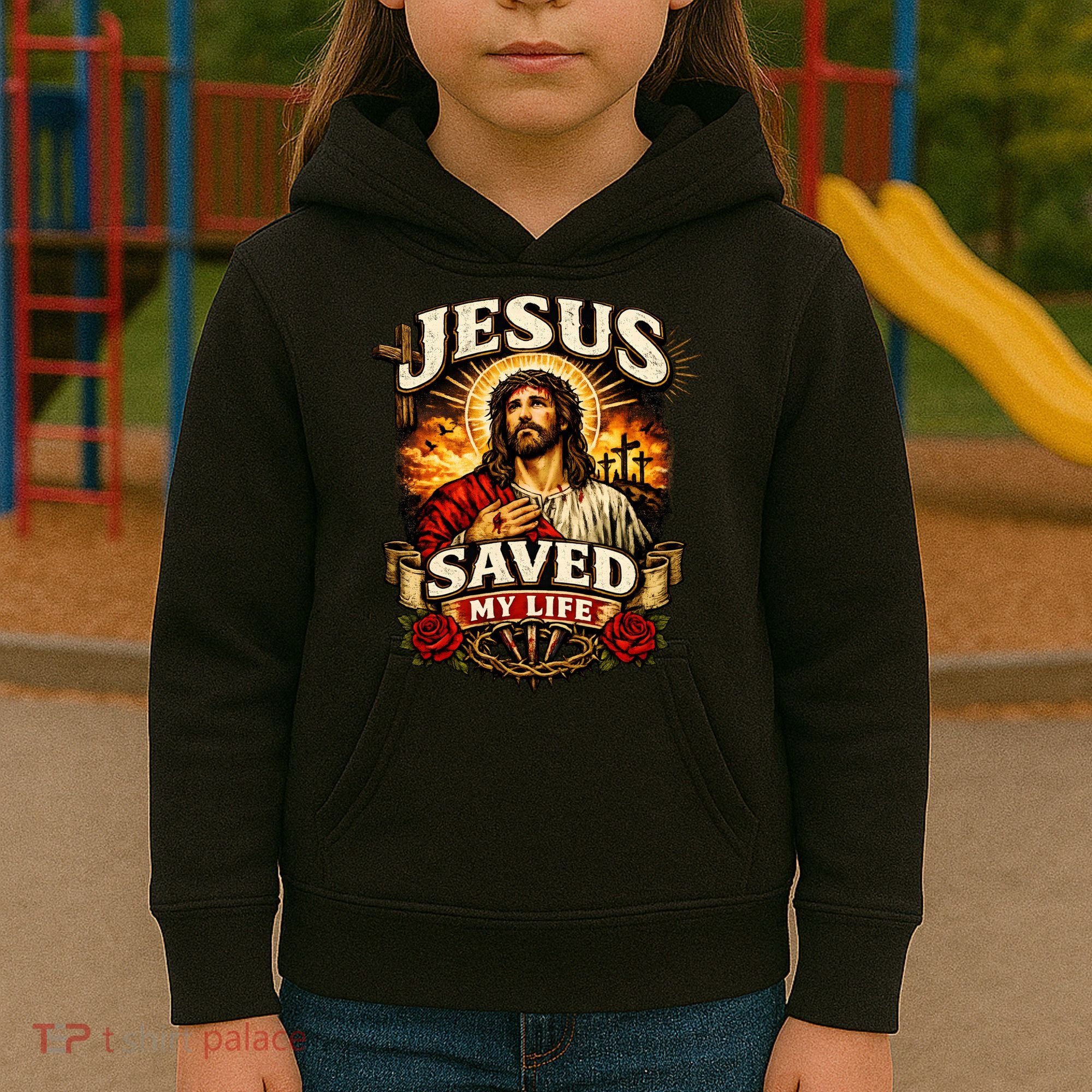 Jesus Saved My Life Kids Hoodie