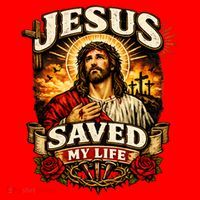 Jesus Saved My Life Santa Hat thumb 1
