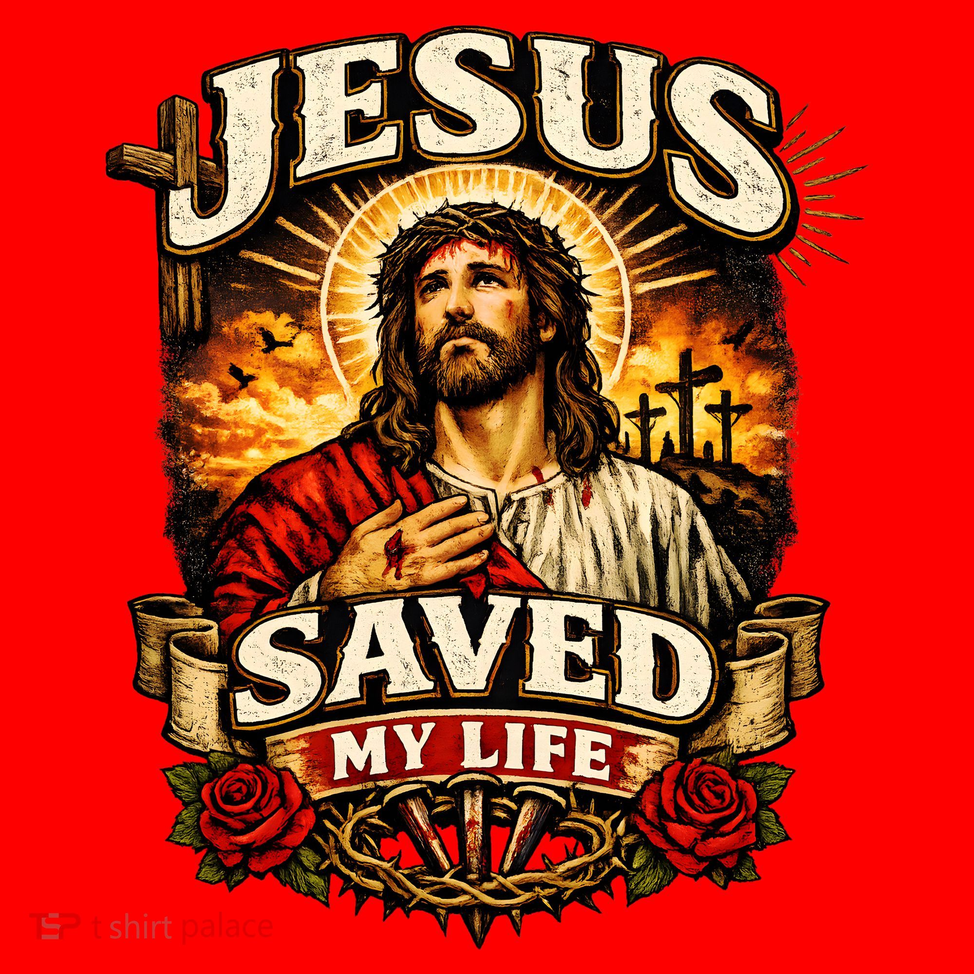 Jesus Saved My Life Santa Hat