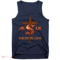 Jesus Saved My Life Metal Cross And Nails Tank Top thumb 0
