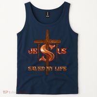 Jesus Saved My Life Metal Cross And Nails Tank Top thumb 2
