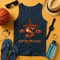 Jesus Saved My Life Metal Cross And Nails Tank Top thumb 4