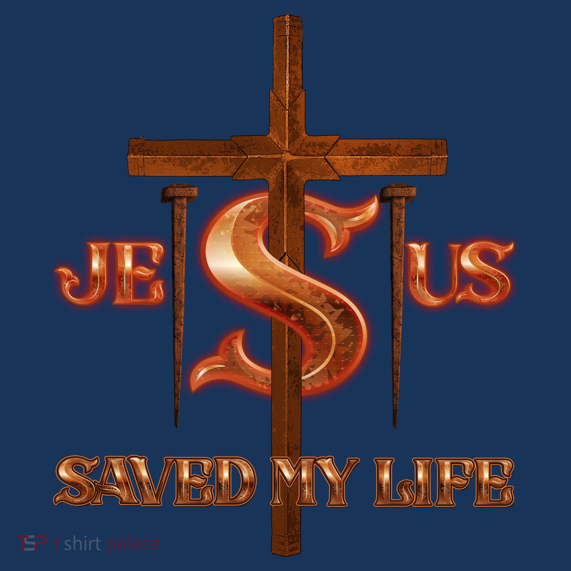 Jesus Saved My Life Metal Cross And Nails Tank Top