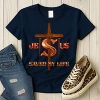 Jesus Saved My Life Metal Cross And Nails Women's T-Shirt thumb 3