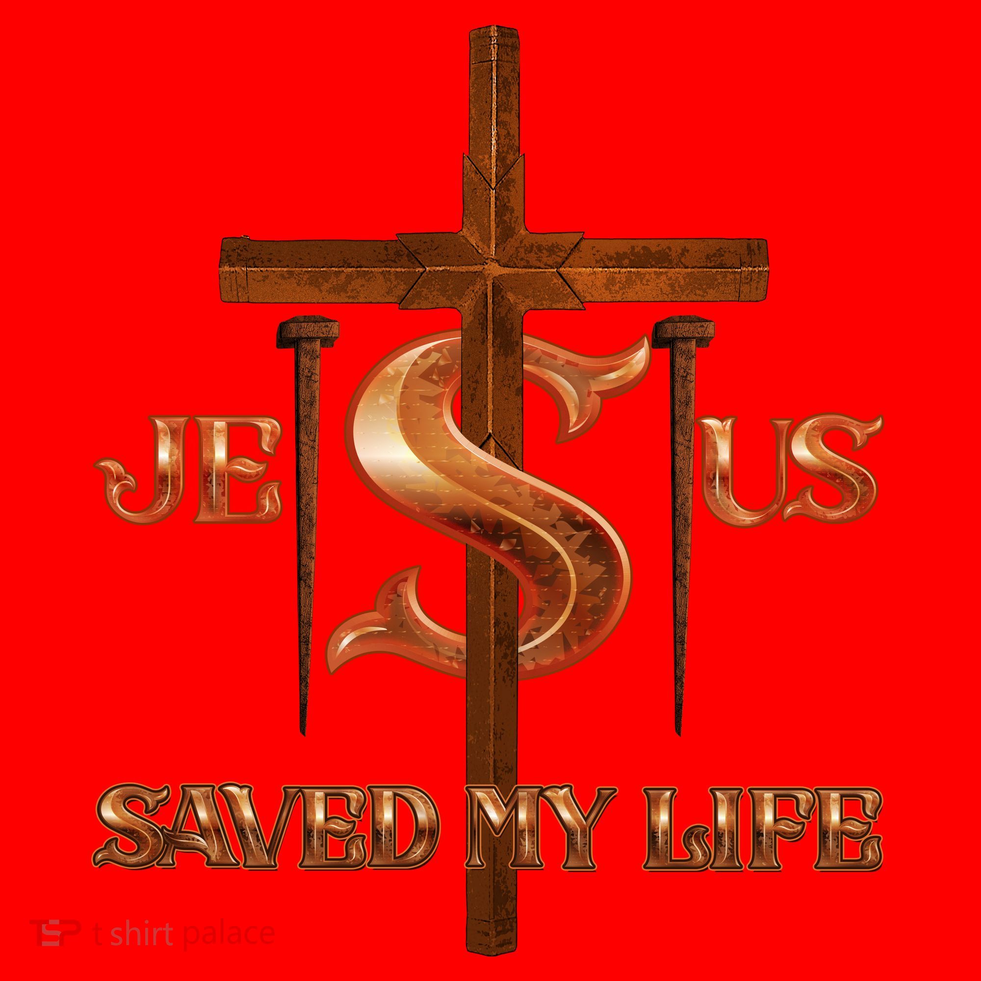 Jesus Saved My Life Metal Cross And Nails Santa Hat