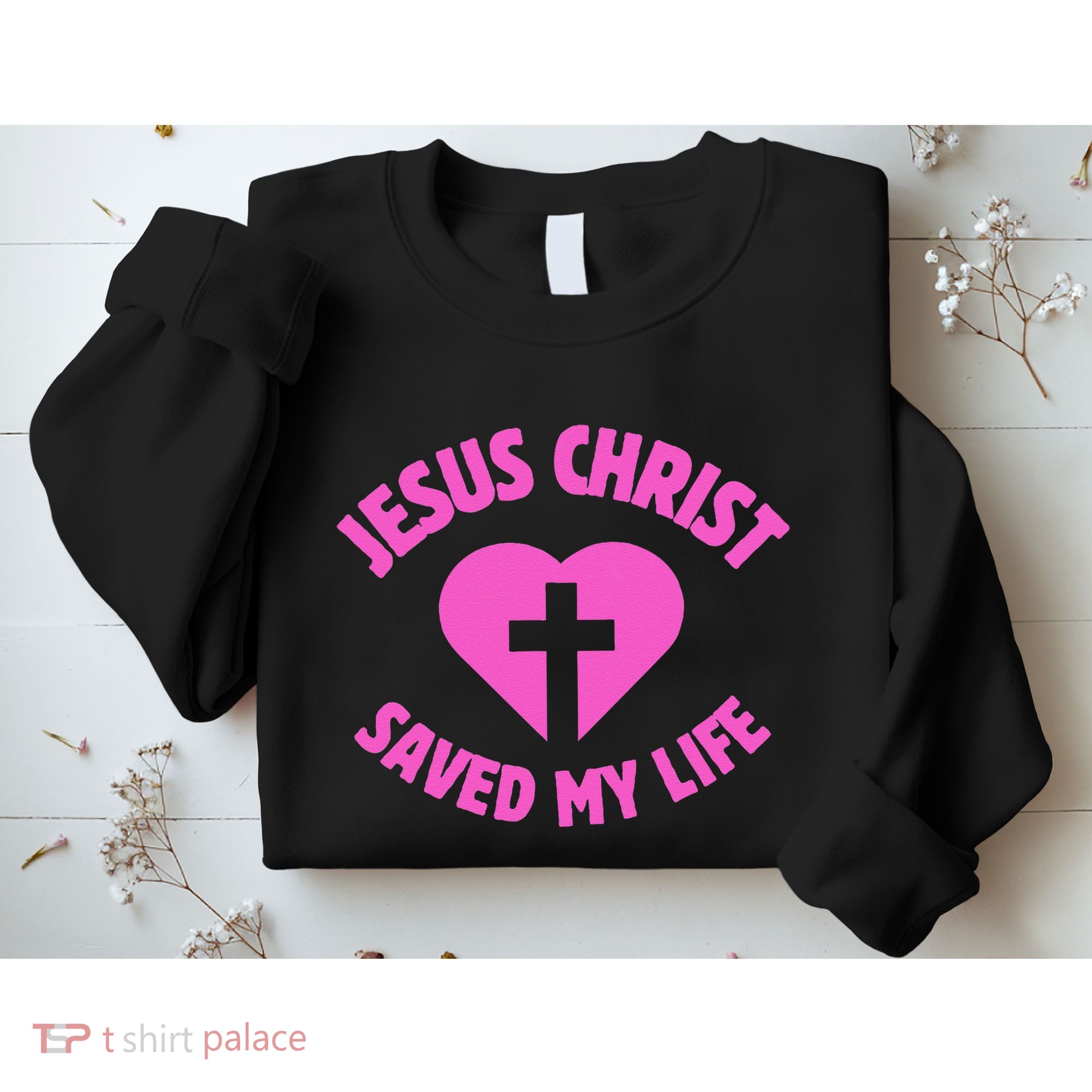 Jesus Saved My Life Breast Cancer Awareness Sweatshirt