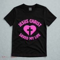 Jesus Saved My Life Breast Cancer Awareness T-Shirt thumb 5