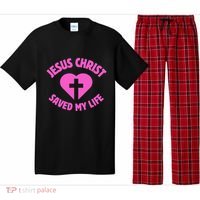 Jesus Saved My Life Breast Cancer Awareness Pajama Set thumb 0