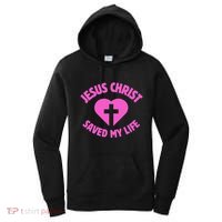 Jesus Saved My Life Breast Cancer Awareness Women's Hoodie thumb 0