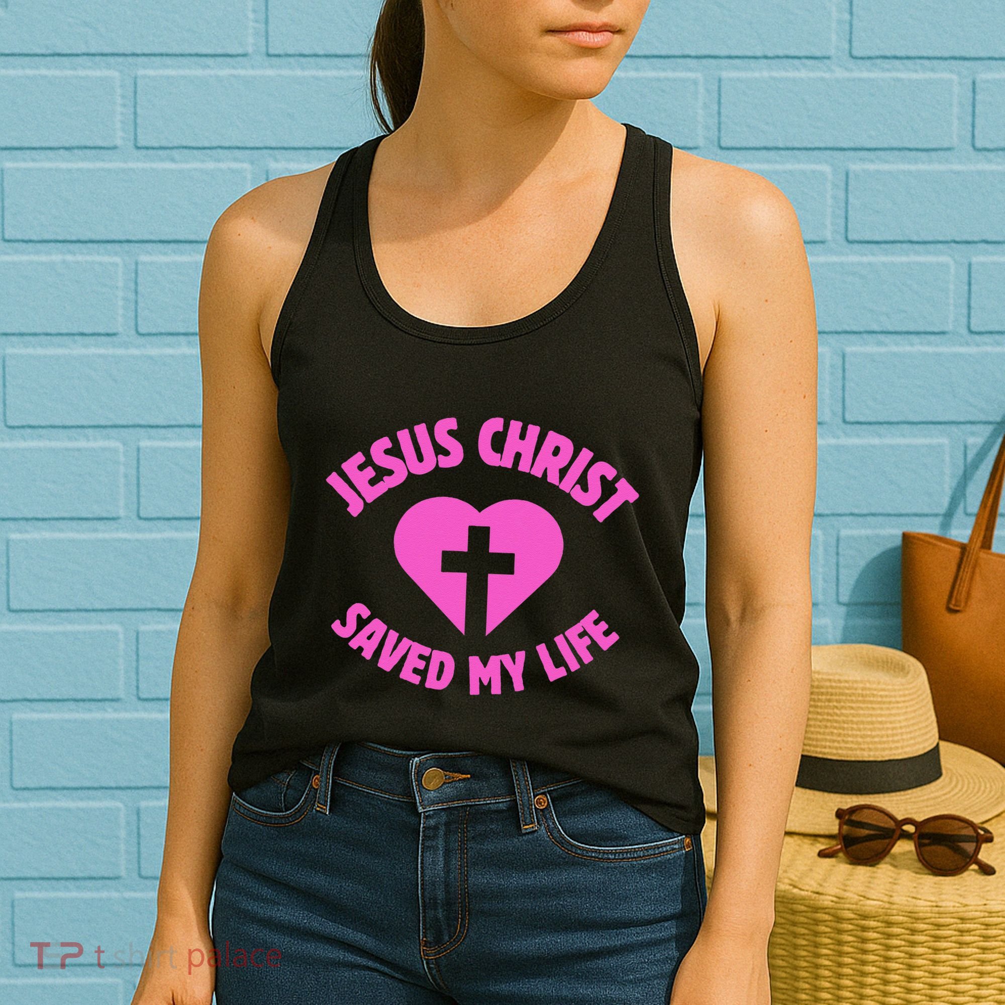 Jesus Saved My Life Breast Cancer Awareness Women's Tank Top