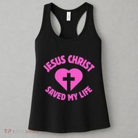Jesus Saved My Life Breast Cancer Awareness Women's Tank Top thumb 3