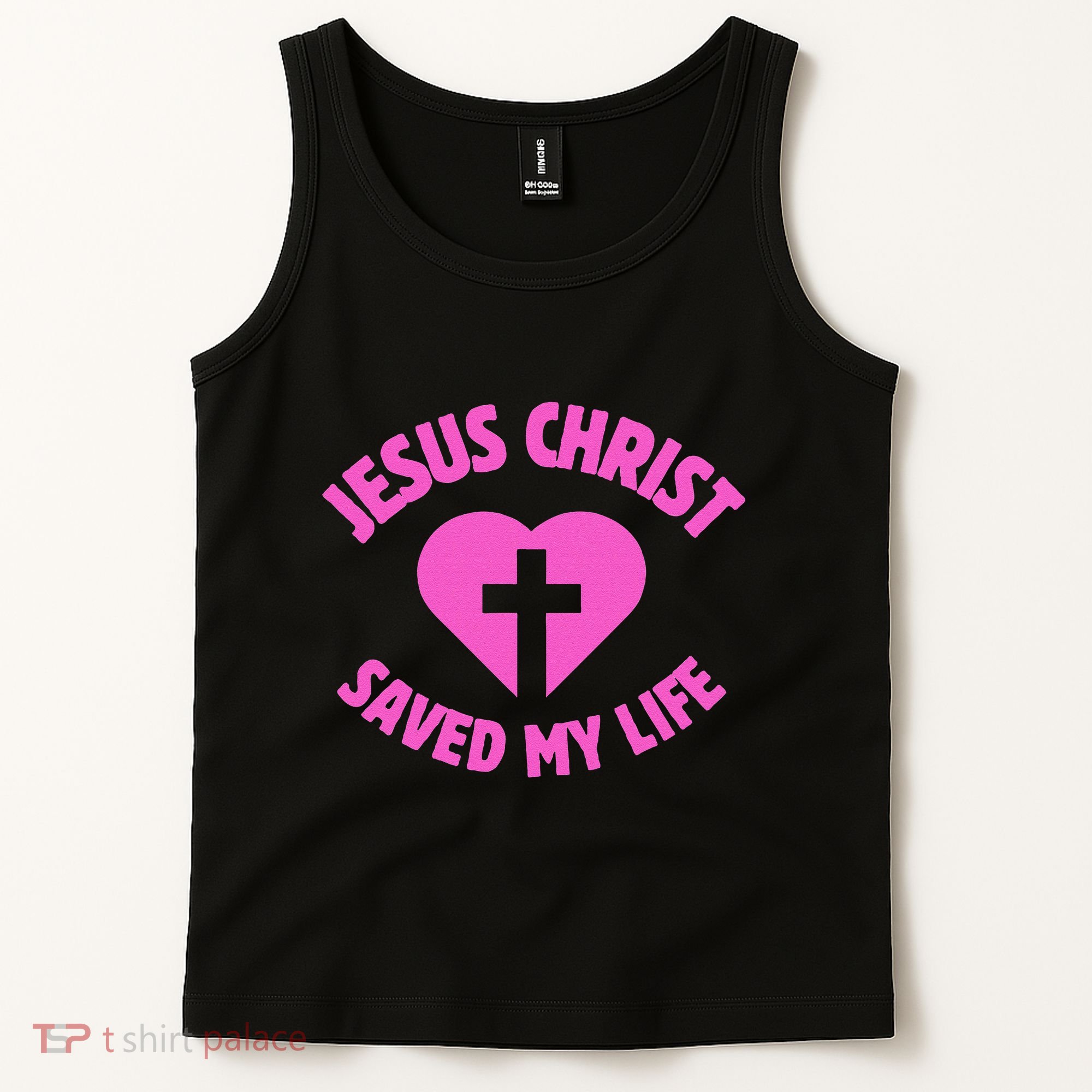 Jesus Saved My Life Breast Cancer Awareness Tank Top
