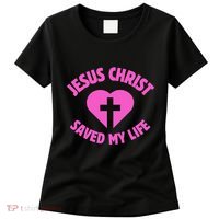Jesus Saved My Life Breast Cancer Awareness Women's T-Shirt thumb 0