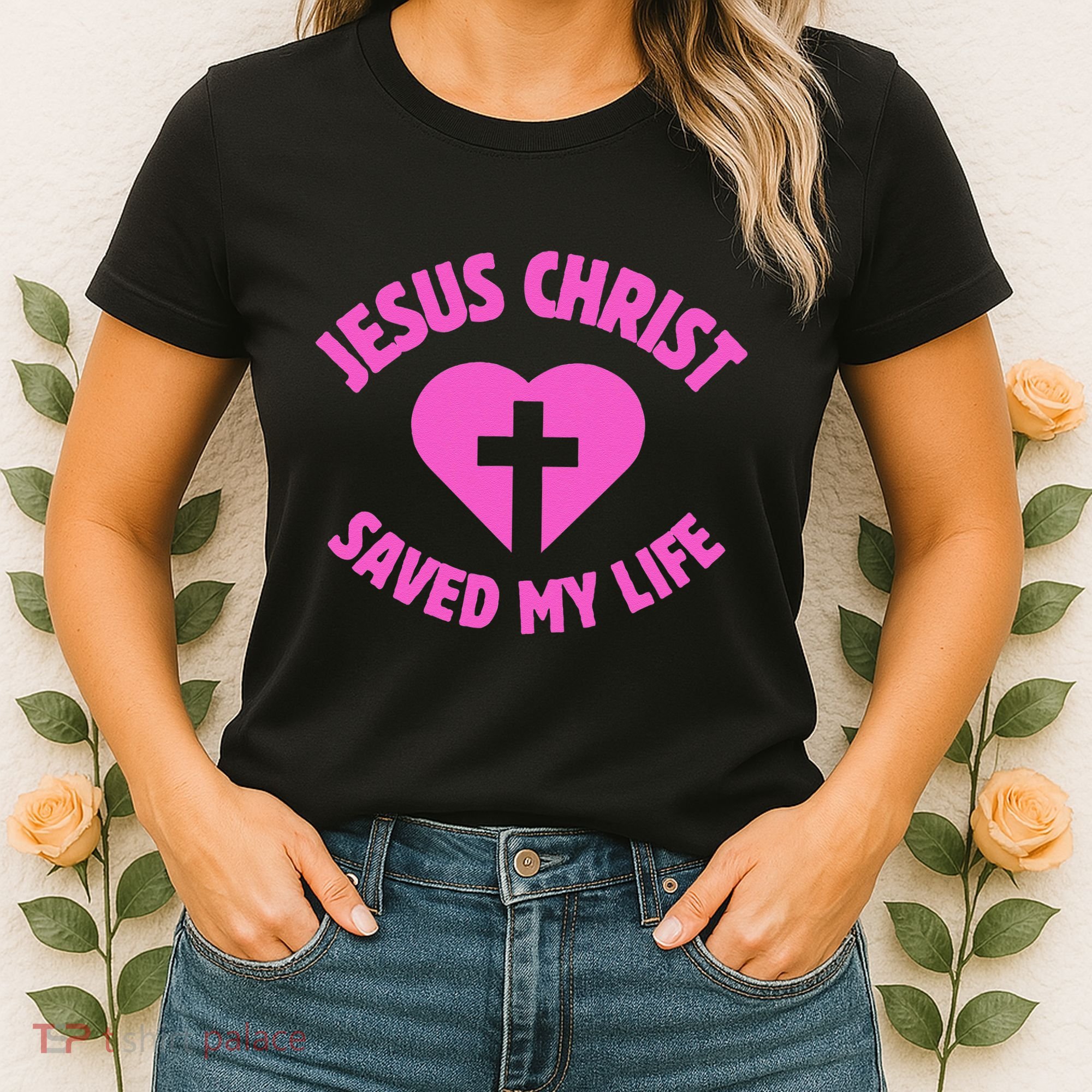 Jesus Saved My Life Breast Cancer Awareness Women's T-Shirt