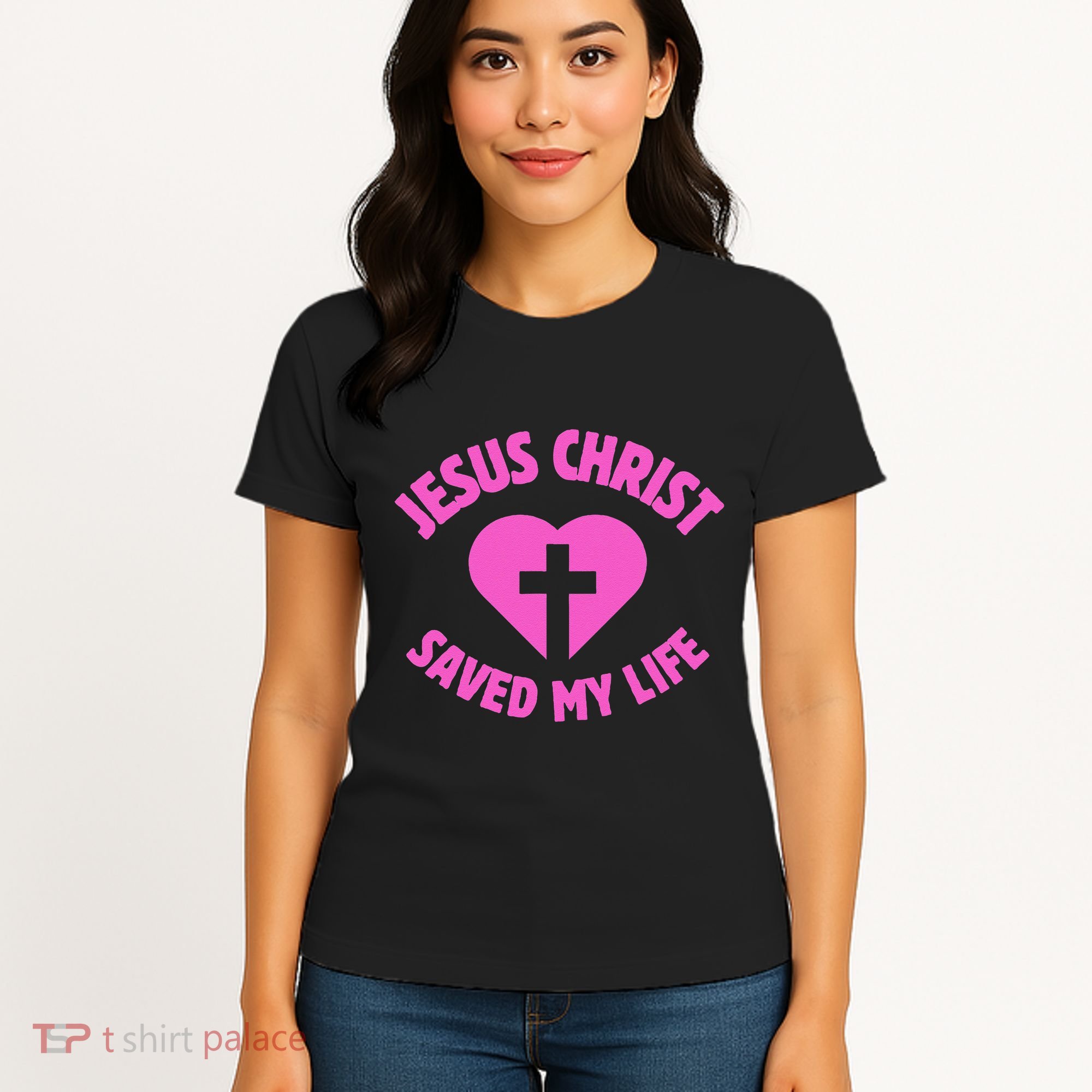 Jesus Saved My Life Breast Cancer Awareness Women's T-Shirt