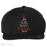 Joy Saying Merry Christmas Christian Message Xmas Tree Wool Snapback Cap thumb 0