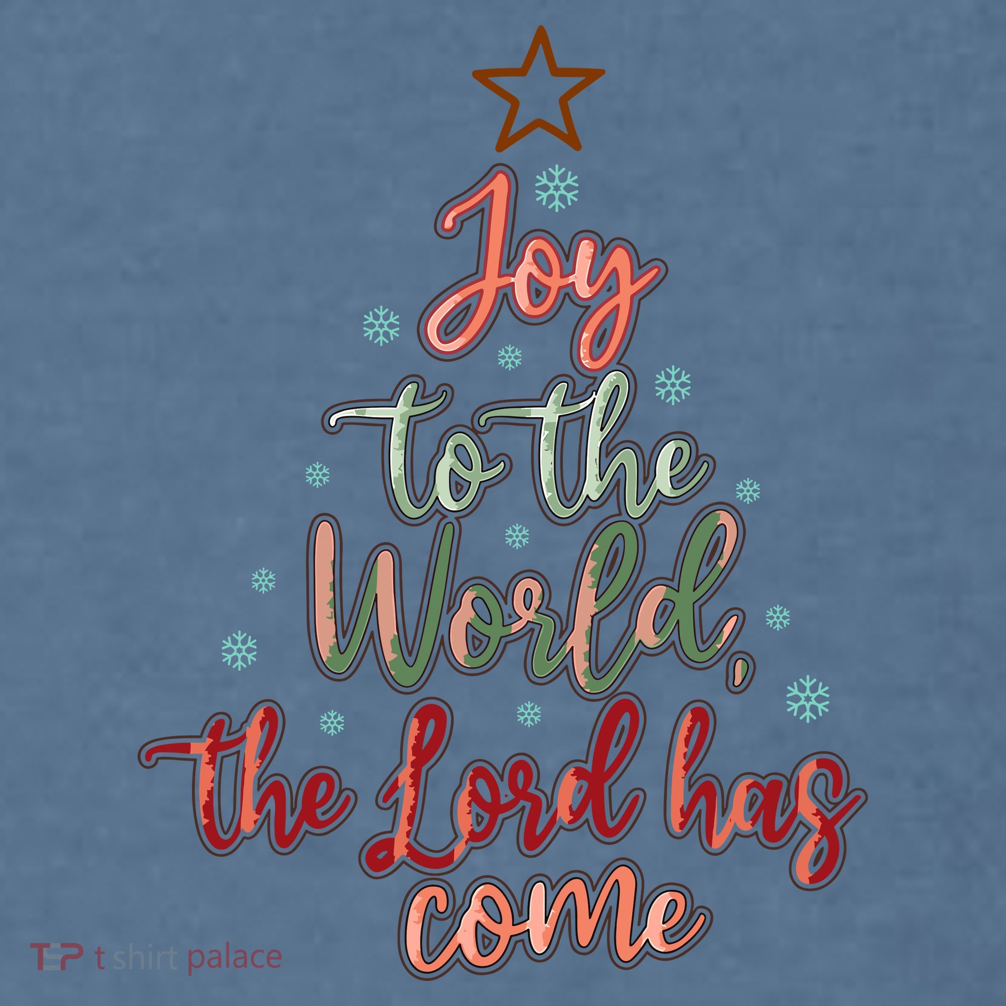 Joy Saying Merry Christmas Christian Message Xmas Tree Garment-Dyed Sweatshirt