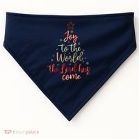 Joy Saying Merry Christmas Christian Message Xmas Tree USA-Made Doggie Bandana thumb 0
