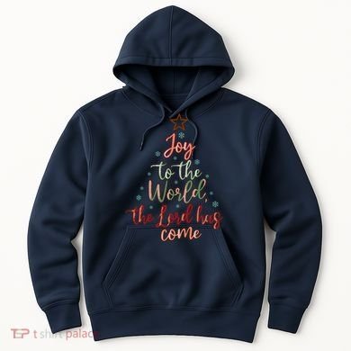 Joy Saying Merry Christmas Christian Message Xmas Tree Hoodie