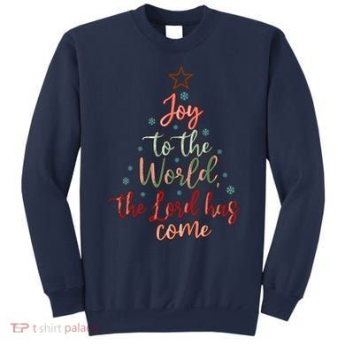 Joy Saying Merry Christmas Christian Message Xmas Tree Sweatshirt