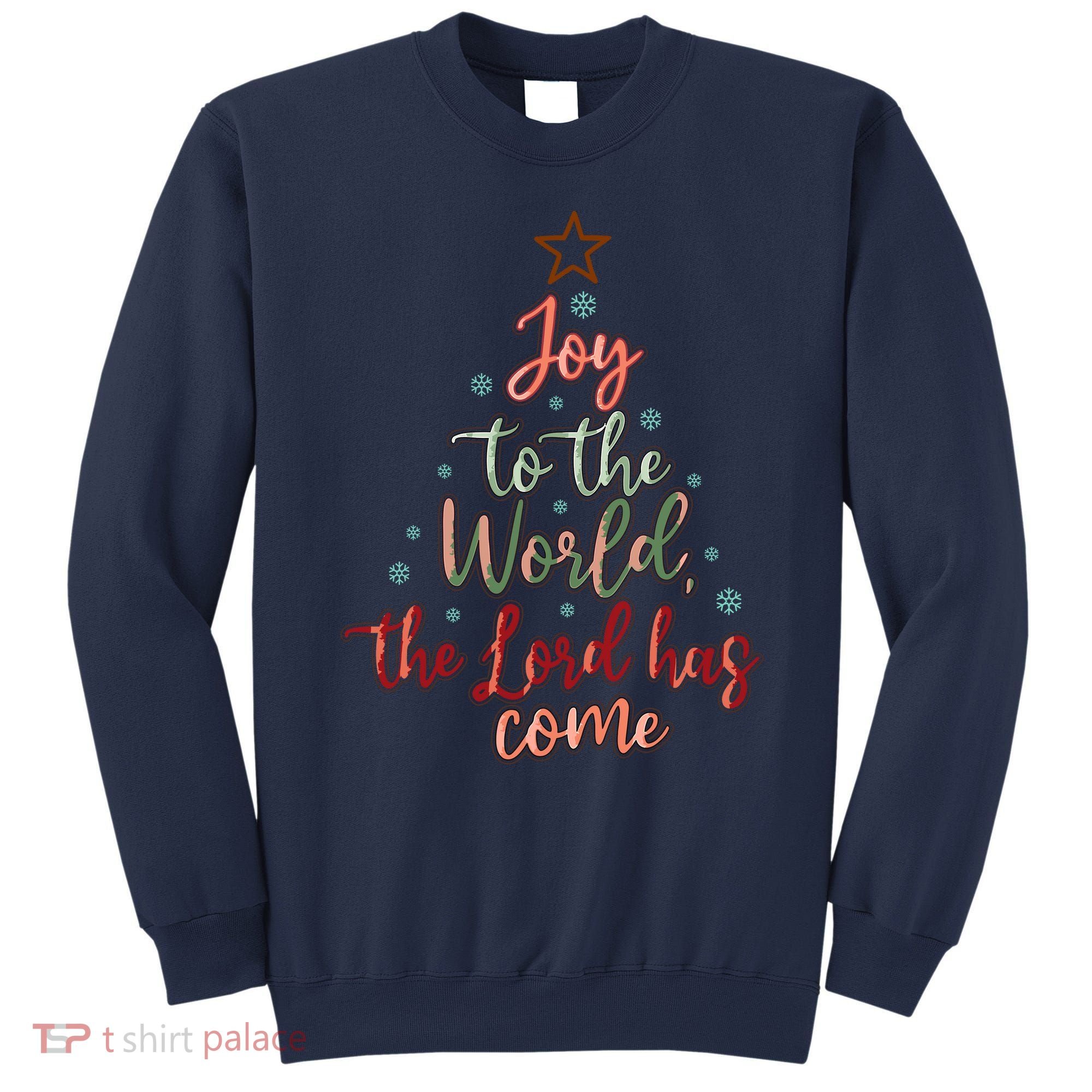 Joy Saying Merry Christmas Christian Message Xmas Tree Sweatshirt
