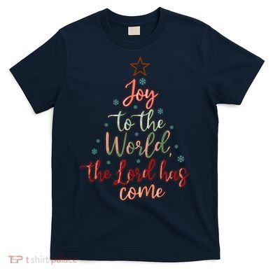 Joy Saying Merry Christmas Christian Message Xmas Tree T-Shirt