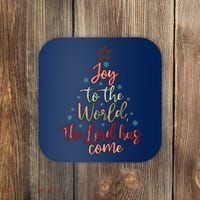 Joy Saying Merry Christmas Christian Message Xmas Tree Coaster thumb 0