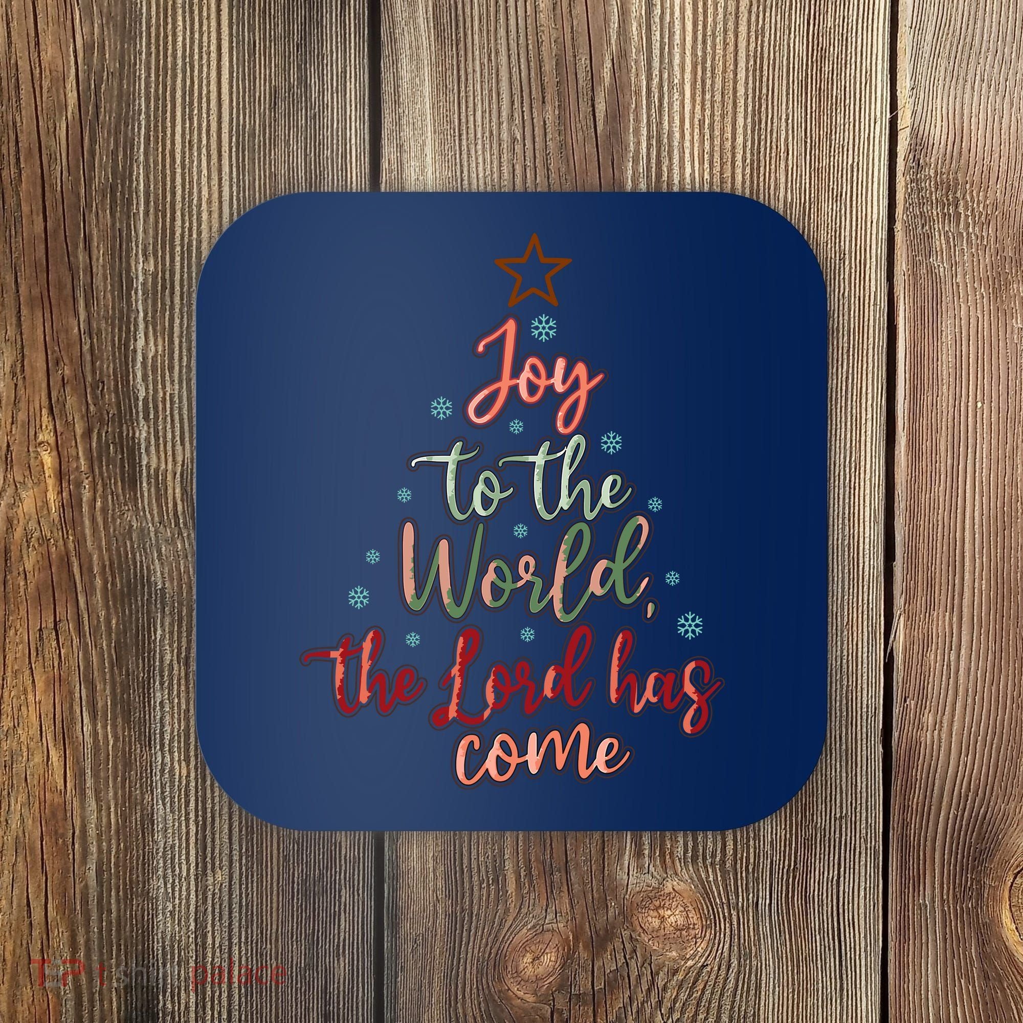 Joy Saying Merry Christmas Christian Message Xmas Tree Coaster