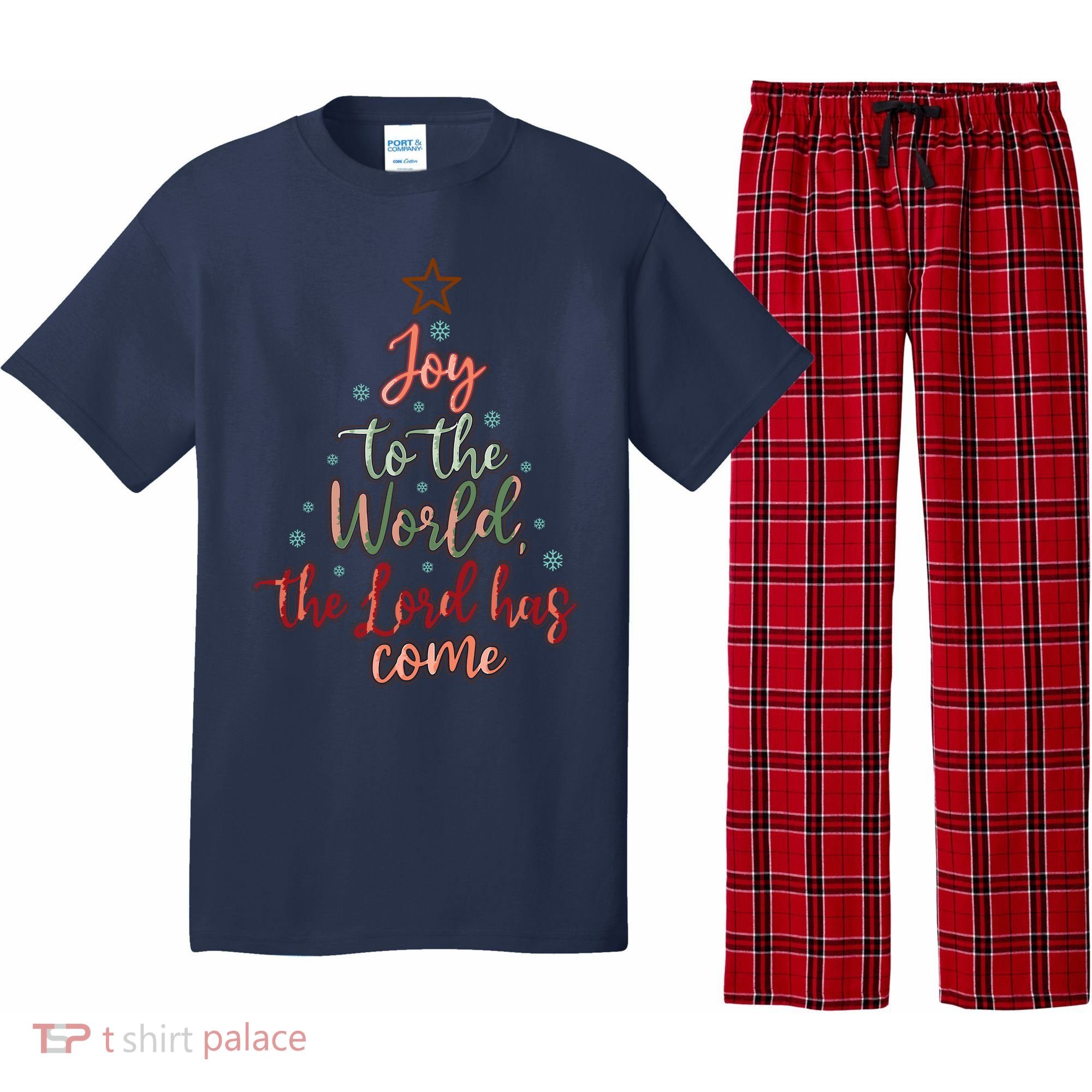 Joy Saying Merry Christmas Christian Message Xmas Tree Pajama Set