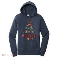 Joy Saying Merry Christmas Christian Message Xmas Tree Women's Hoodie thumb 0