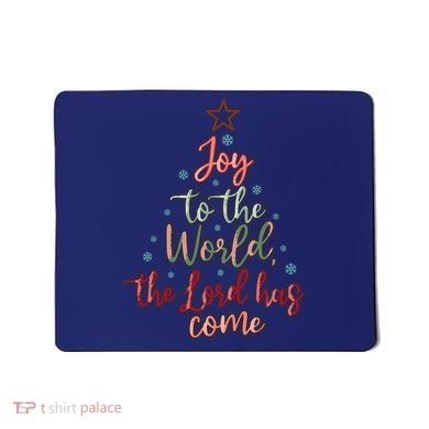 Joy Saying Merry Christmas Christian Message Xmas Tree Mousepad