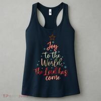 Joy Saying Merry Christmas Christian Message Xmas Tree Women's Tank Top thumb 3