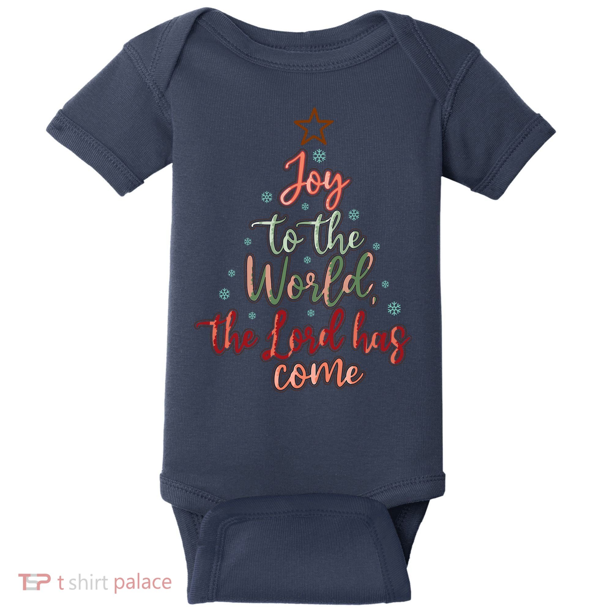 Joy Saying Merry Christmas Christian Message Xmas Tree Baby Bodysuit