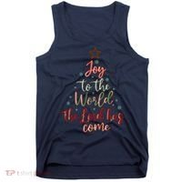 Joy Saying Merry Christmas Christian Message Xmas Tree Tank Top thumb 0