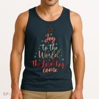 Joy Saying Merry Christmas Christian Message Xmas Tree Tank Top thumb 3