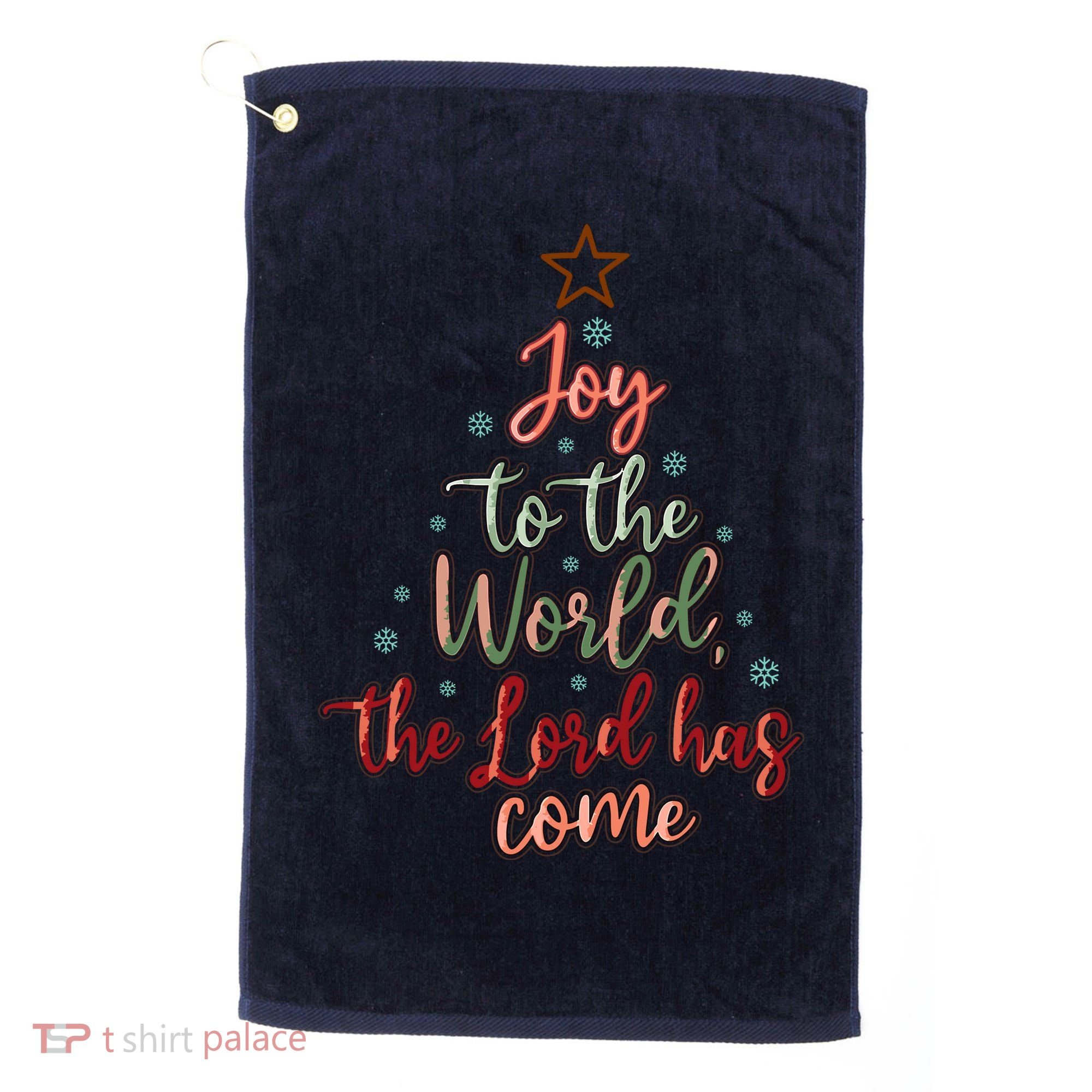 Joy Saying Merry Christmas Christian Message Xmas Tree Golf Towel