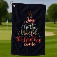 Joy Saying Merry Christmas Christian Message Xmas Tree Golf Towel thumb 1