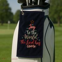 Joy Saying Merry Christmas Christian Message Xmas Tree Golf Towel thumb 2
