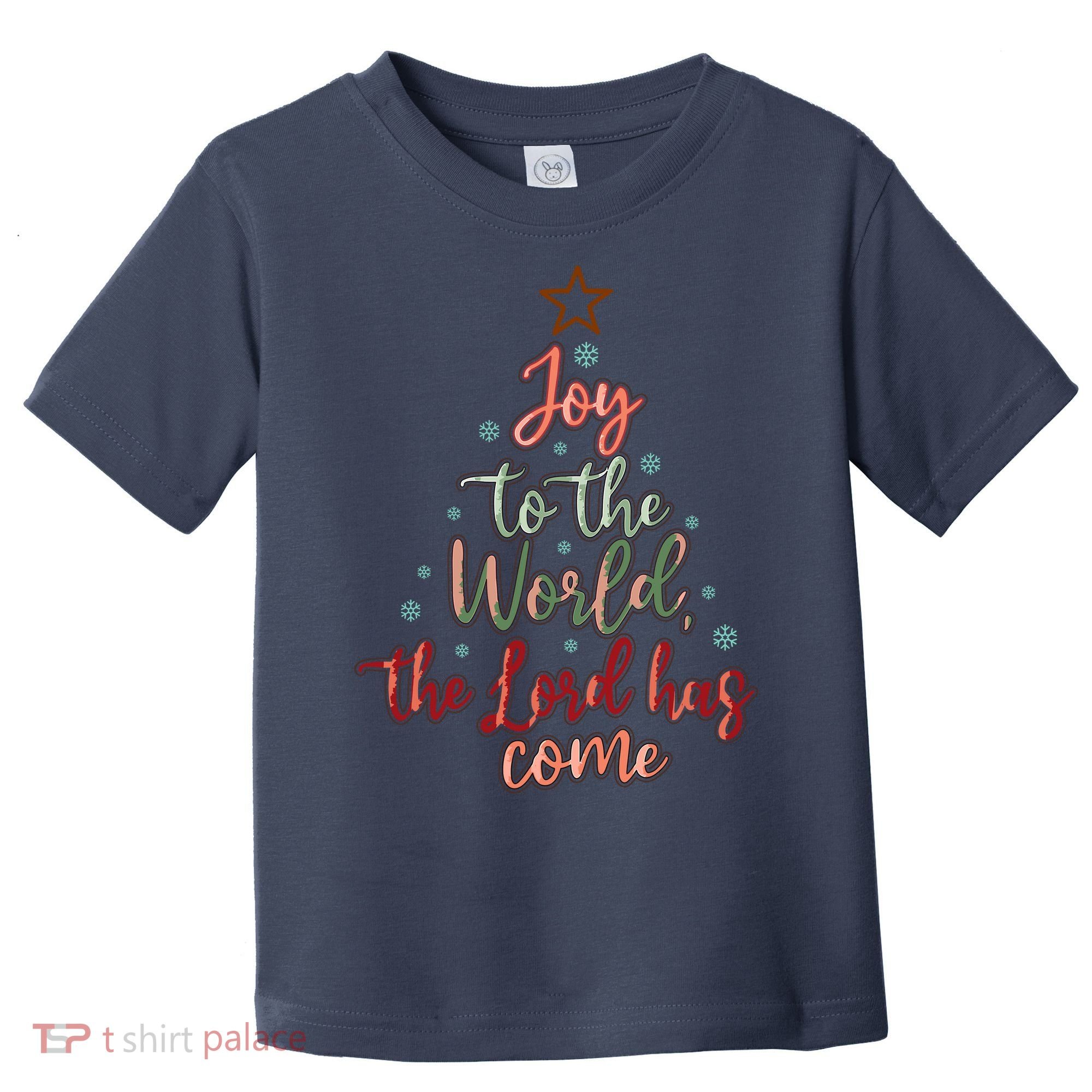 Joy Saying Merry Christmas Christian Message Xmas Tree Toddler T-Shirt