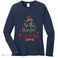 Joy Saying Merry Christmas Christian Message Xmas Tree Women's Long Sleeve Shirt thumb 0