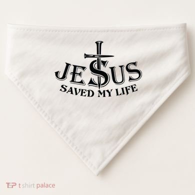 Jesus Saves My Life With Nails USA-Made Doggie Bandana