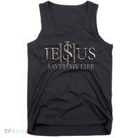 Jesus Saved My Life Christian Religious Believer Tank Top thumb 0
