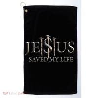 Jesus Saved My Life Christian Religious Believer Golf Towel thumb 0